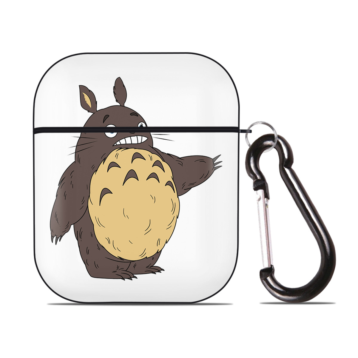 （画像用） となりのトトロ 草壁メイ 草壁サツキ My Neighbor Totoro Satsuki Kusakabe Mei Kusakabe AirPods 第2世代保護ケース ハードシェル ブラック 耐衝撃・防指紋・カラビナ付き