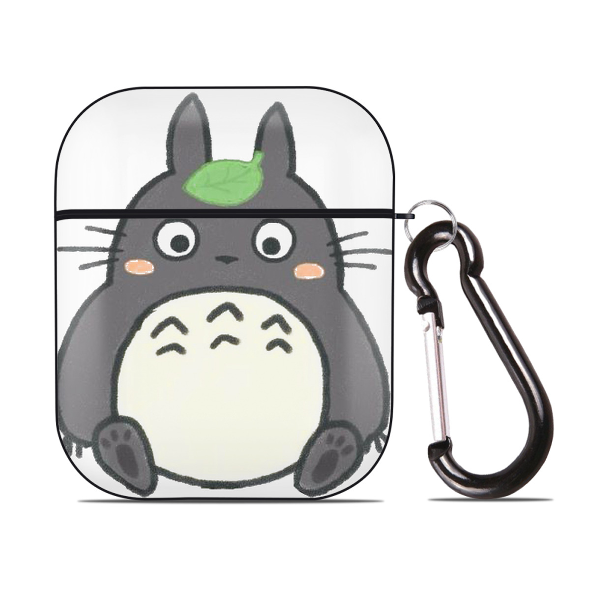 （画像用） となりのトトロ 草壁メイ 草壁サツキ My Neighbor Totoro Satsuki Kusakabe Mei Kusakabe AirPods 第2世代保護ケース ハードシェル ブラック 耐衝撃・防指紋・カラビナ付き