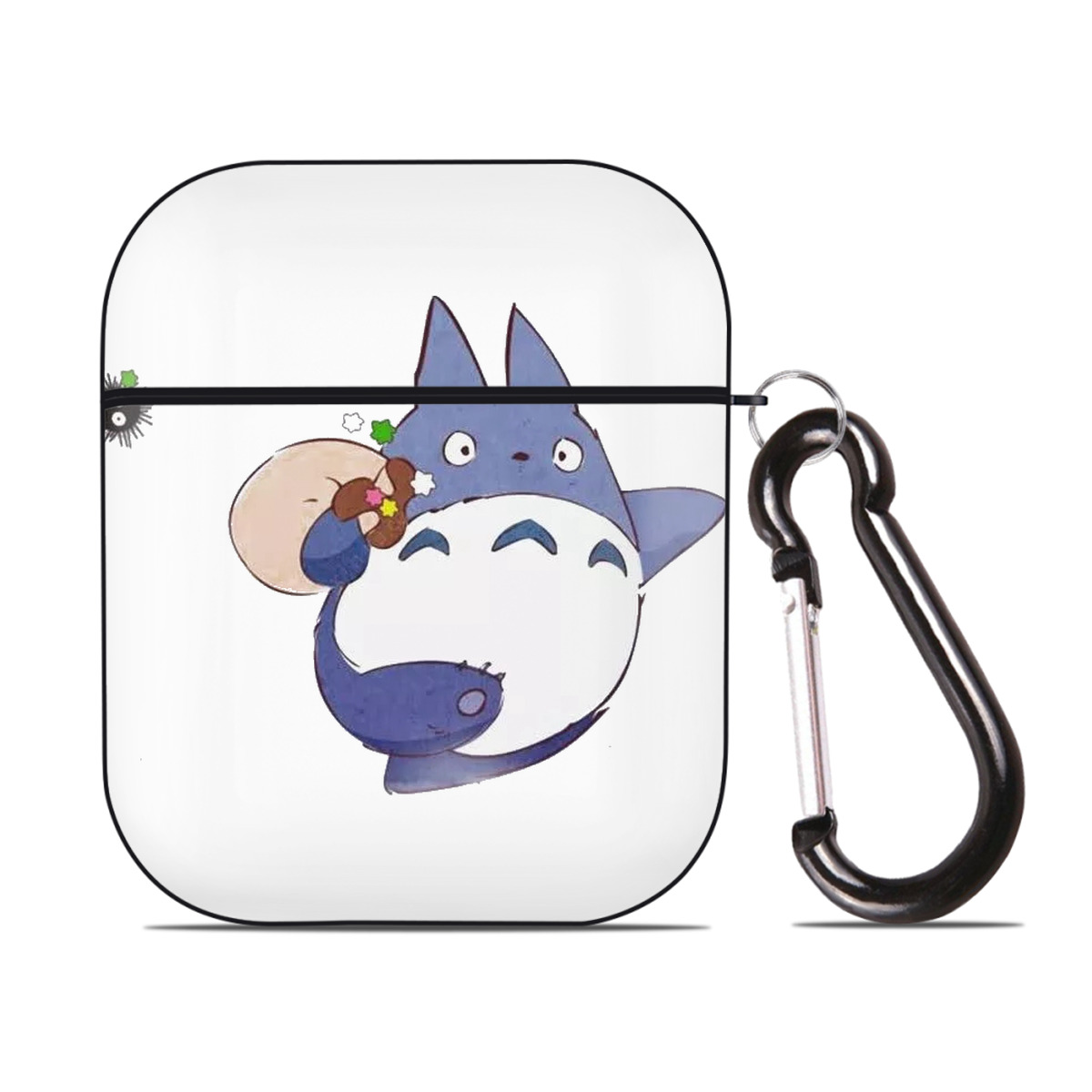 （画像用） となりのトトロ 草壁メイ 草壁サツキ My Neighbor Totoro Satsuki Kusakabe Mei Kusakabe AirPods 第2世代保護ケース ハードシェル ブラック 耐衝撃・防指紋・カラビナ付き