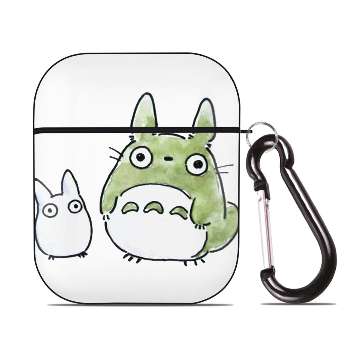 （画像用） となりのトトロ 草壁メイ 草壁サツキ My Neighbor Totoro Satsuki Kusakabe Mei Kusakabe AirPods 第2世代保護ケース ハードシェル ブラック 耐衝撃・防指紋・カラビナ付き