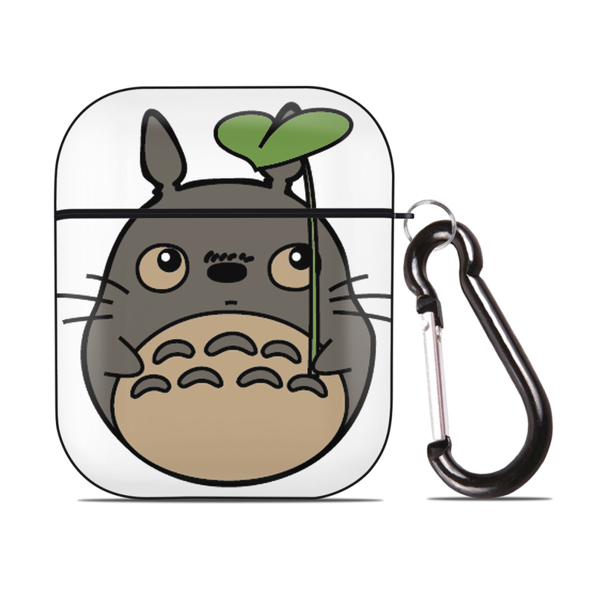 （画像用） となりのトトロ 草壁メイ 草壁サツキ My Neighbor Totoro Satsuki Kusakabe Mei Kusakabe AirPods 第2世代保護ケース ハードシェル ブラック 耐衝撃・防指紋・カラビナ付き