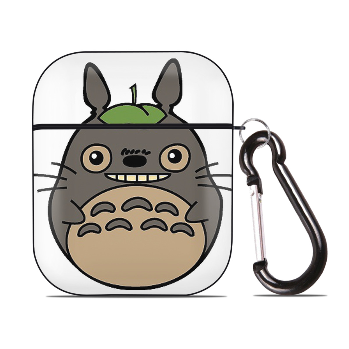 （画像用） となりのトトロ 草壁メイ 草壁サツキ My Neighbor Totoro Satsuki Kusakabe Mei Kusakabe AirPods 第2世代保護ケース ハードシェル ブラック 耐衝撃・防指紋・カラビナ付き