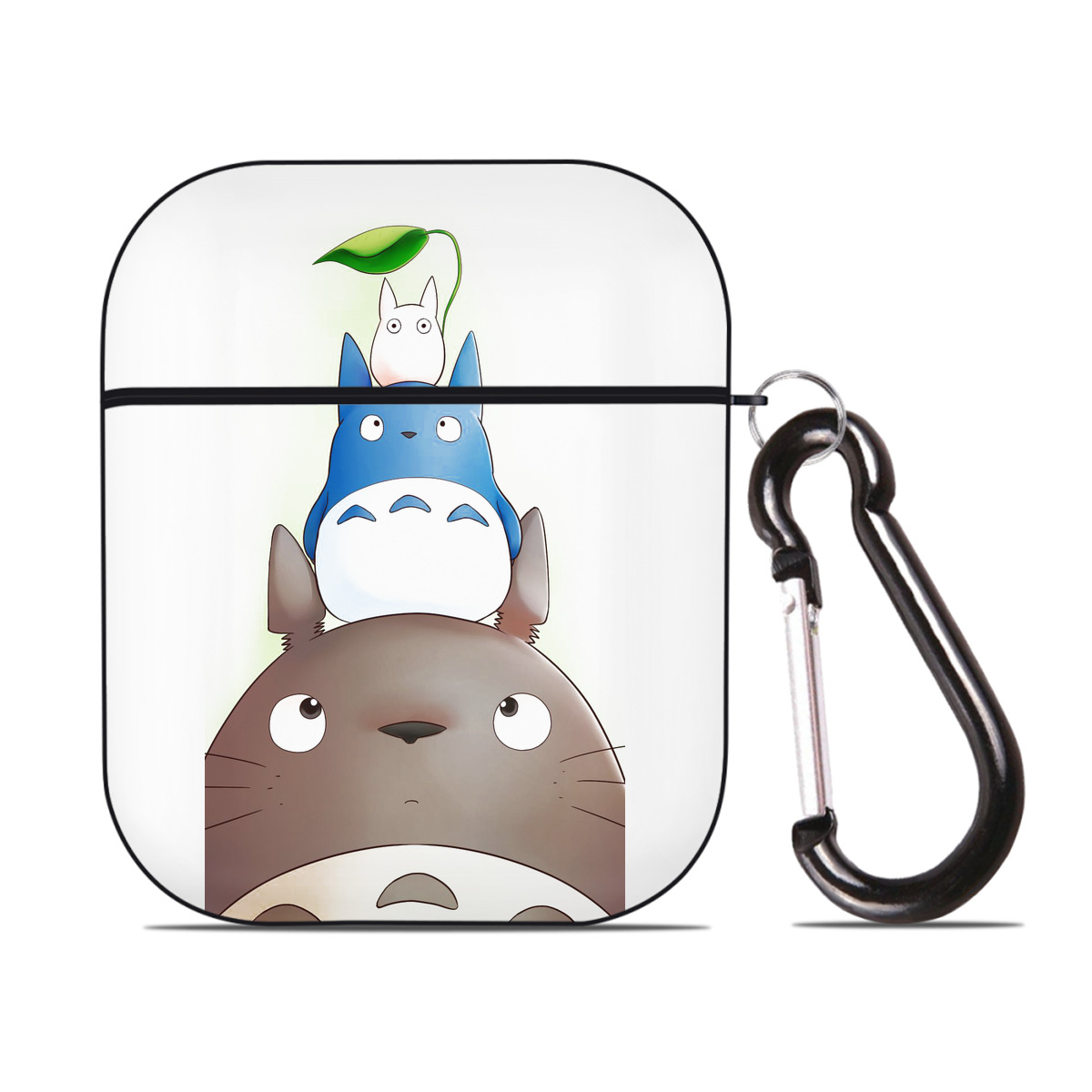 （画像用） となりのトトロ 草壁メイ 草壁サツキ My Neighbor Totoro Satsuki Kusakabe Mei Kusakabe AirPods 第2世代保護ケース ハードシェル ブラック 耐衝撃・防指紋・カラビナ付き