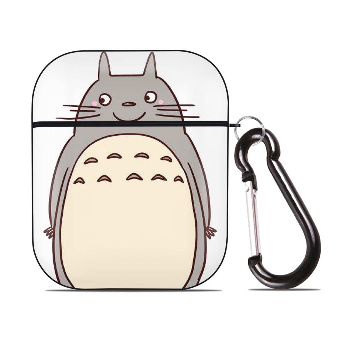 （画像用） となりのトトロ 草壁メイ 草壁サツキ My Neighbor Totoro Satsuki Kusakabe Mei Kusakabe AirPods 第2世代保護ケース ハードシェル ブラック 耐衝撃・防指紋・カラビナ付き