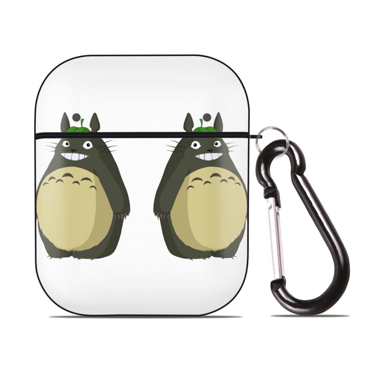 （画像用） となりのトトロ 草壁メイ 草壁サツキ My Neighbor Totoro Satsuki Kusakabe Mei Kusakabe AirPods 第2世代保護ケース ハードシェル ブラック 耐衝撃・防指紋・カラビナ付き