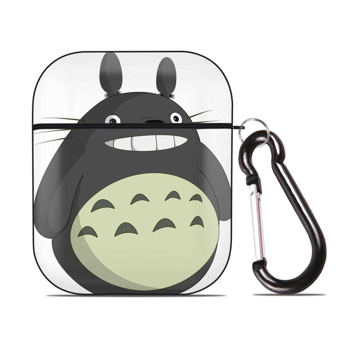 （画像用） となりのトトロ 草壁メイ 草壁サツキ My Neighbor Totoro Satsuki Kusakabe Mei Kusakabe AirPods 第2世代保護ケース ハードシェル ブラック 耐衝撃・防指紋・カラビナ付き