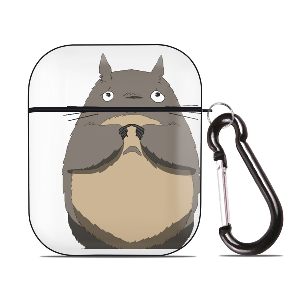 （画像用） となりのトトロ 草壁メイ 草壁サツキ My Neighbor Totoro Satsuki Kusakabe Mei Kusakabe AirPods 第2世代保護ケース ハードシェル ブラック 耐衝撃・防指紋・カラビナ付き