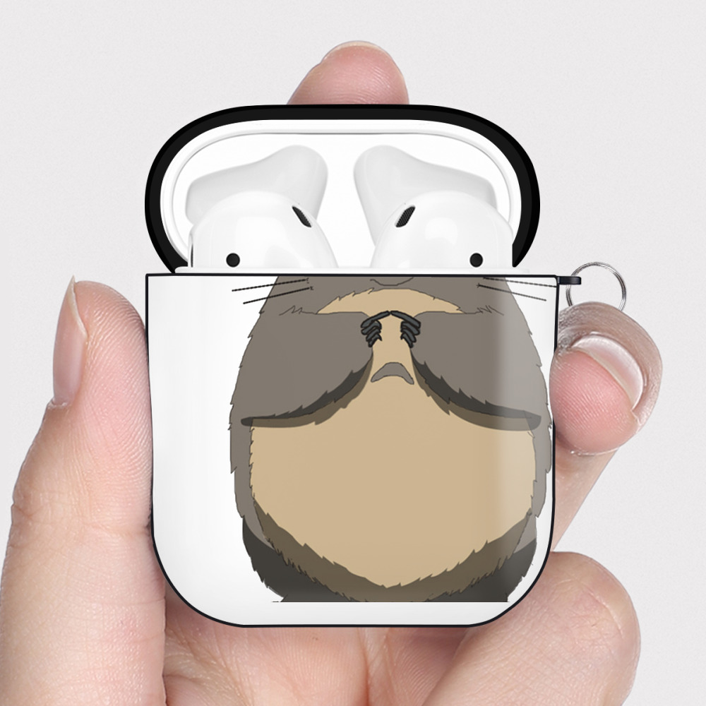 （画像用） となりのトトロ 草壁メイ 草壁サツキ My Neighbor Totoro Satsuki Kusakabe Mei Kusakabe AirPods 第2世代保護ケース ハードシェル ブラック 耐衝撃・防指紋・カラビナ付き