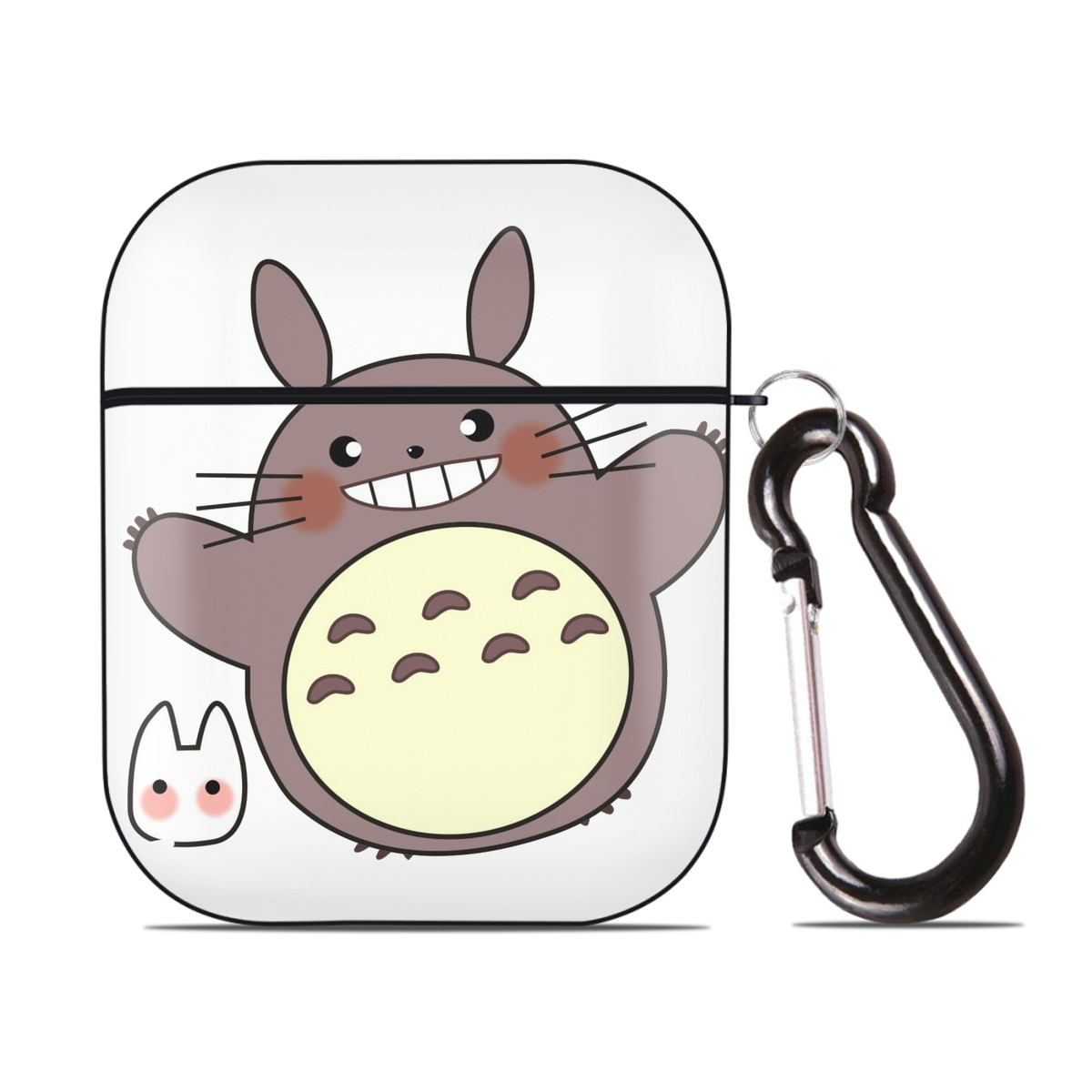 （画像用） となりのトトロ 草壁メイ 草壁サツキ My Neighbor Totoro Satsuki Kusakabe Mei Kusakabe AirPods 第2世代保護ケース ハードシェル ブラック 耐衝撃・防指紋・カラビナ付き