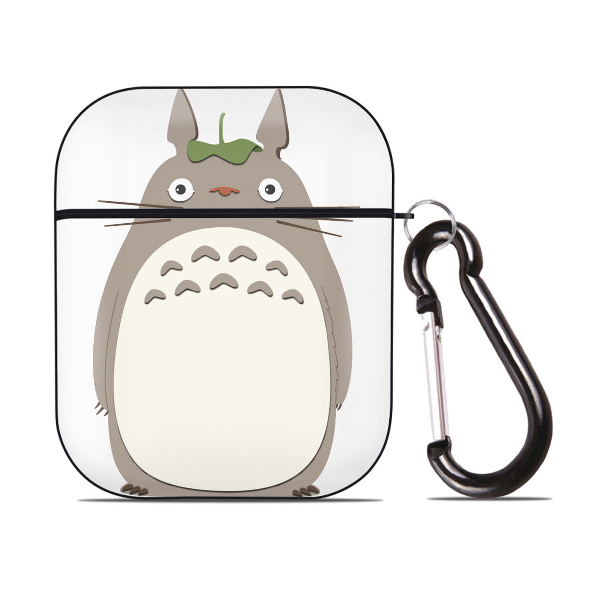 （画像用） となりのトトロ 草壁メイ 草壁サツキ My Neighbor Totoro Satsuki Kusakabe Mei Kusakabe AirPods 第2世代保護ケース ハードシェル ブラック 耐衝撃・防指紋・カラビナ付き
