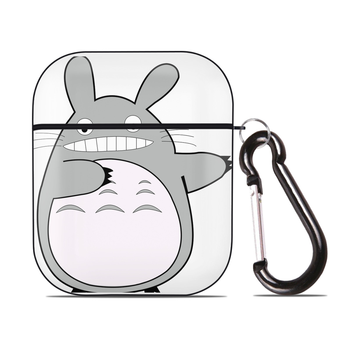 （画像用） となりのトトロ 草壁メイ 草壁サツキ My Neighbor Totoro Satsuki Kusakabe Mei Kusakabe AirPods 第2世代保護ケース ハードシェル ブラック 耐衝撃・防指紋・カラビナ付き