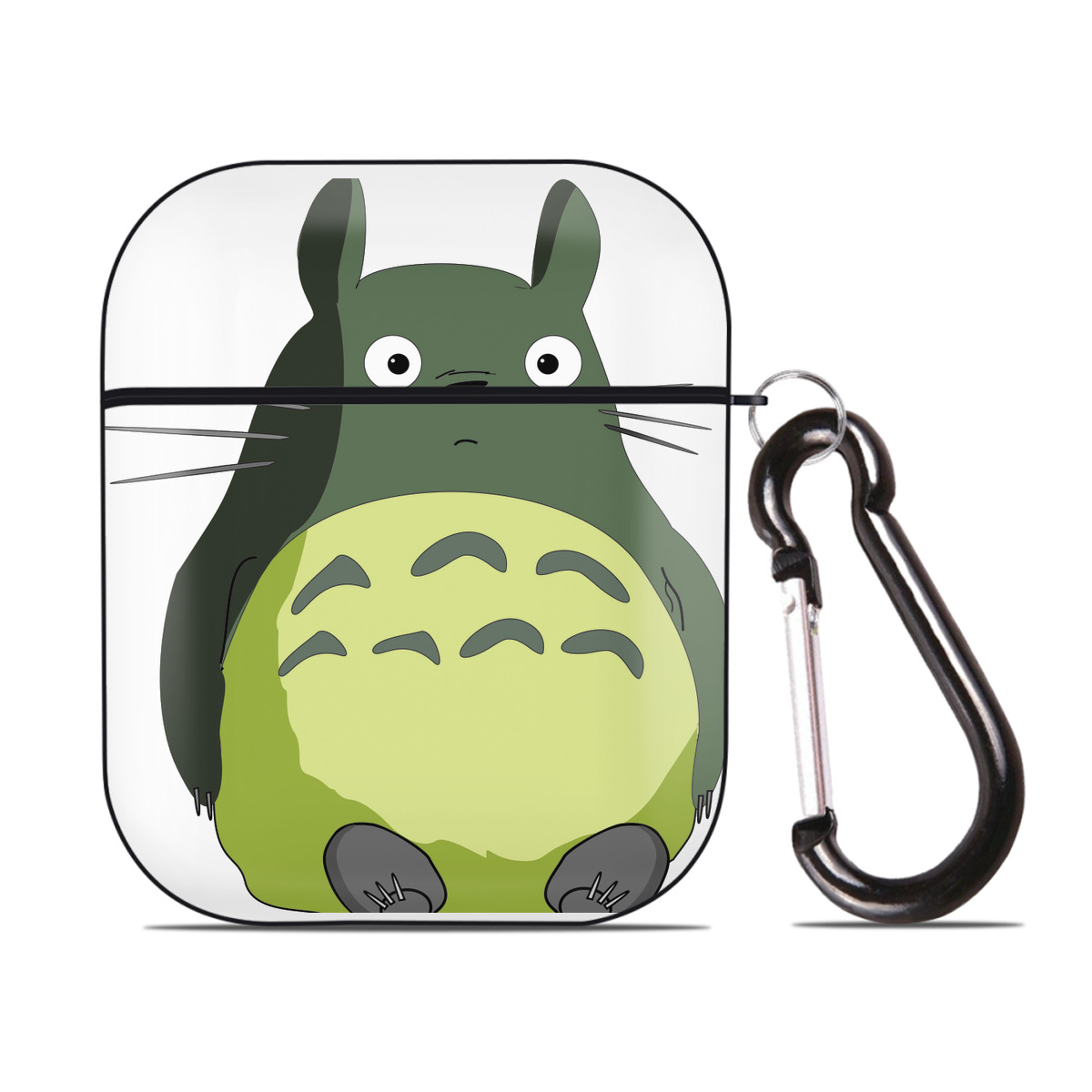 （画像用） となりのトトロ 草壁メイ 草壁サツキ My Neighbor Totoro Satsuki Kusakabe Mei Kusakabe AirPods 第2世代保護ケース ハードシェル ブラック 耐衝撃・防指紋・カラビナ付き