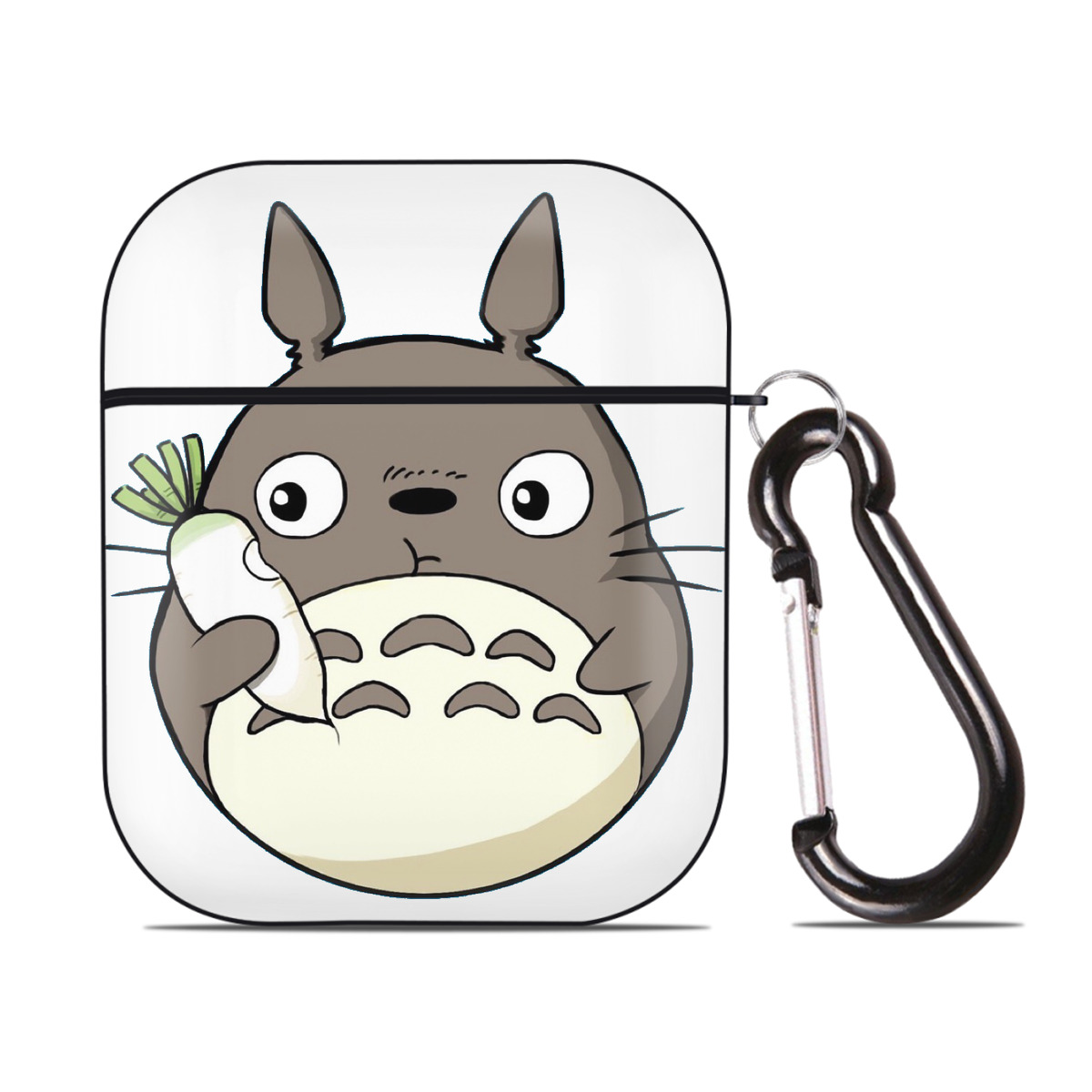 （画像用） となりのトトロ 草壁メイ 草壁サツキ My Neighbor Totoro Satsuki Kusakabe Mei Kusakabe AirPods 第2世代保護ケース ハードシェル ブラック 耐衝撃・防指紋・カラビナ付き