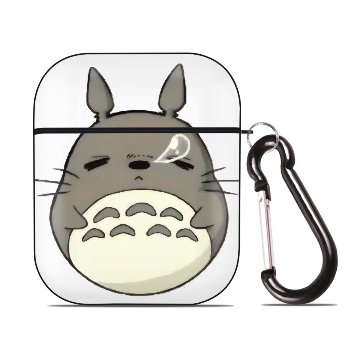 （画像用） となりのトトロ 草壁メイ 草壁サツキ My Neighbor Totoro Satsuki Kusakabe Mei Kusakabe AirPods 第2世代保護ケース ハードシェル ブラック 耐衝撃・防指紋・カラビナ付き