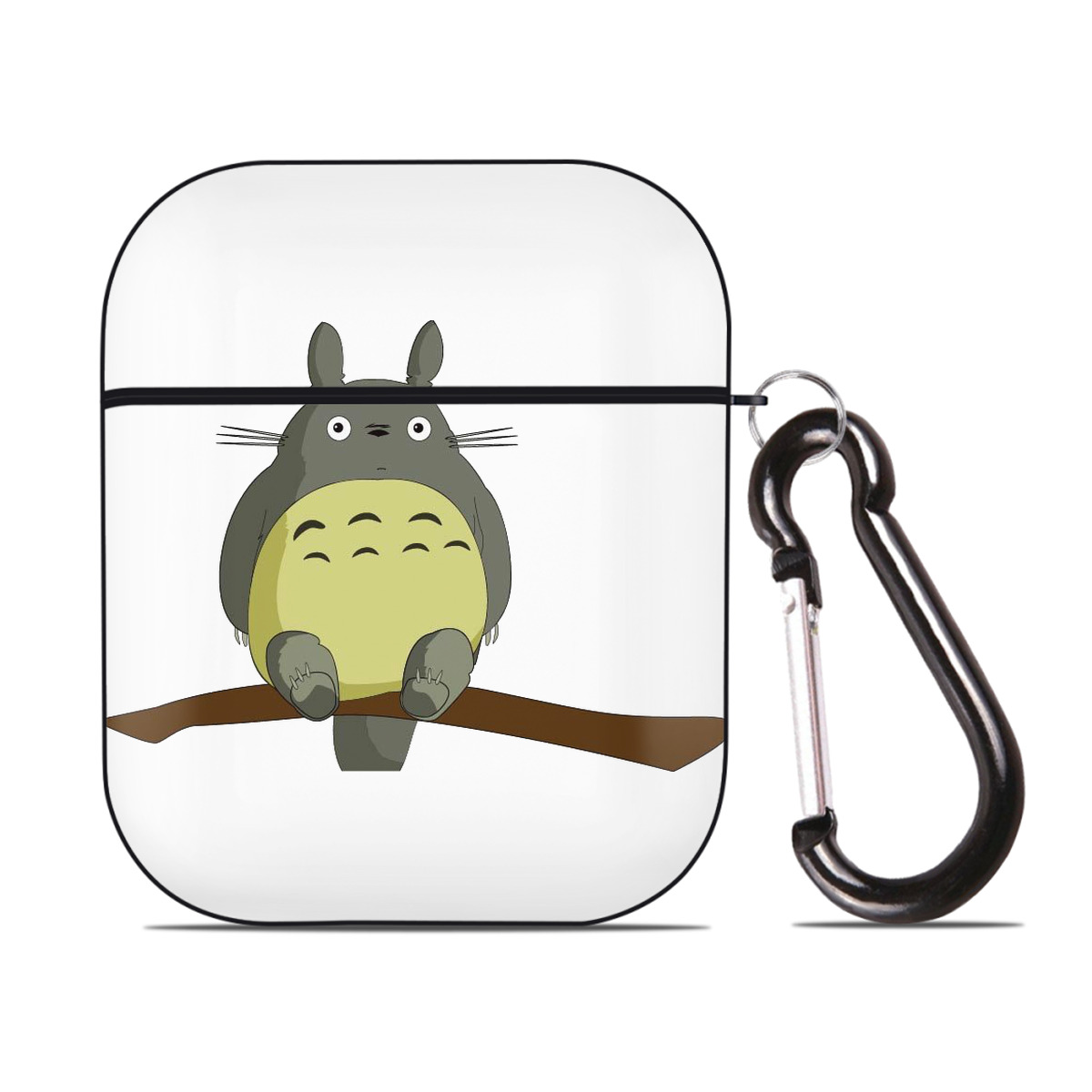 （画像用） となりのトトロ 草壁メイ 草壁サツキ My Neighbor Totoro Satsuki Kusakabe Mei Kusakabe AirPods 第2世代保護ケース ハードシェル ブラック 耐衝撃・防指紋・カラビナ付き