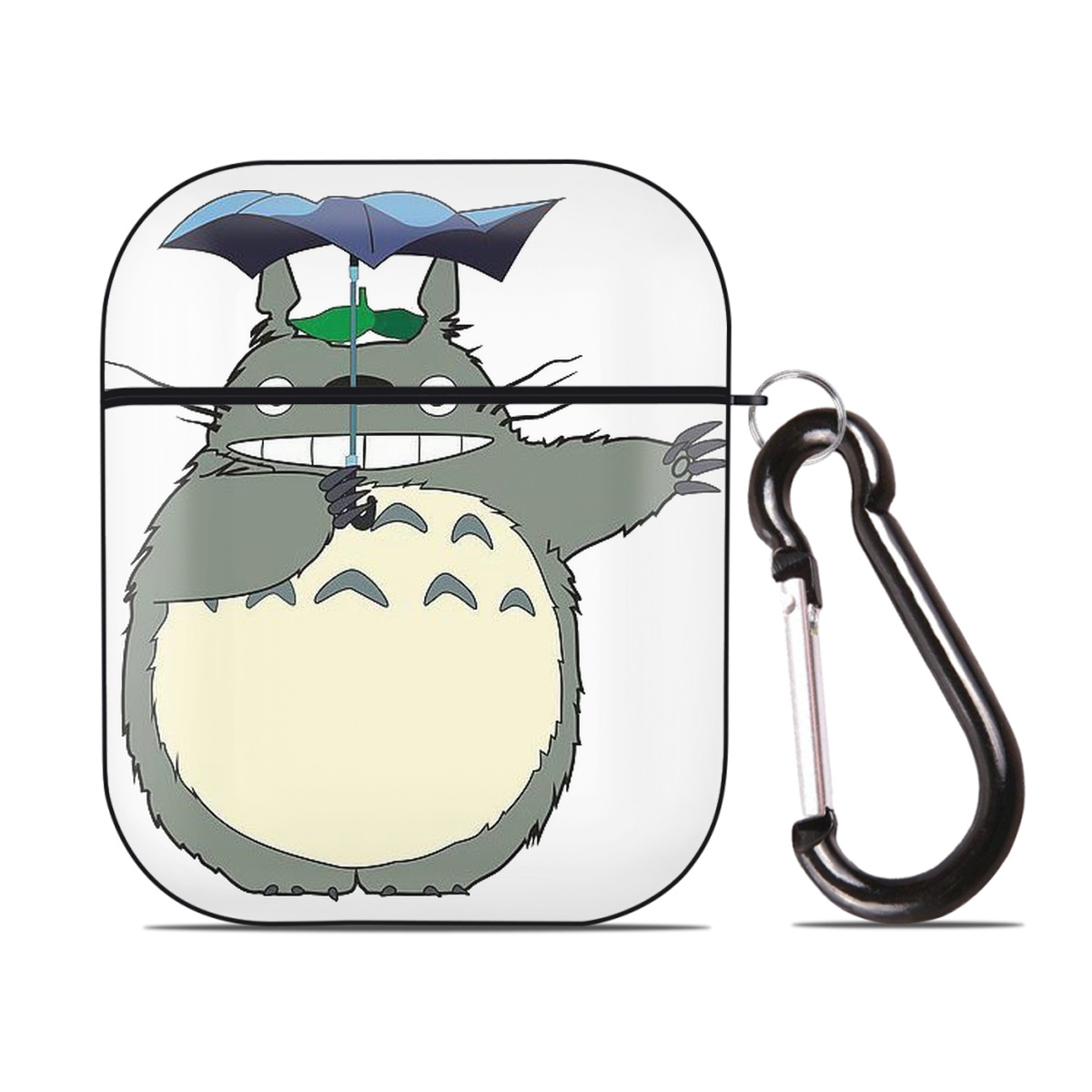 （画像用） となりのトトロ 草壁メイ 草壁サツキ My Neighbor Totoro Satsuki Kusakabe Mei Kusakabe AirPods 第2世代保護ケース ハードシェル ブラック 耐衝撃・防指紋・カラビナ付き