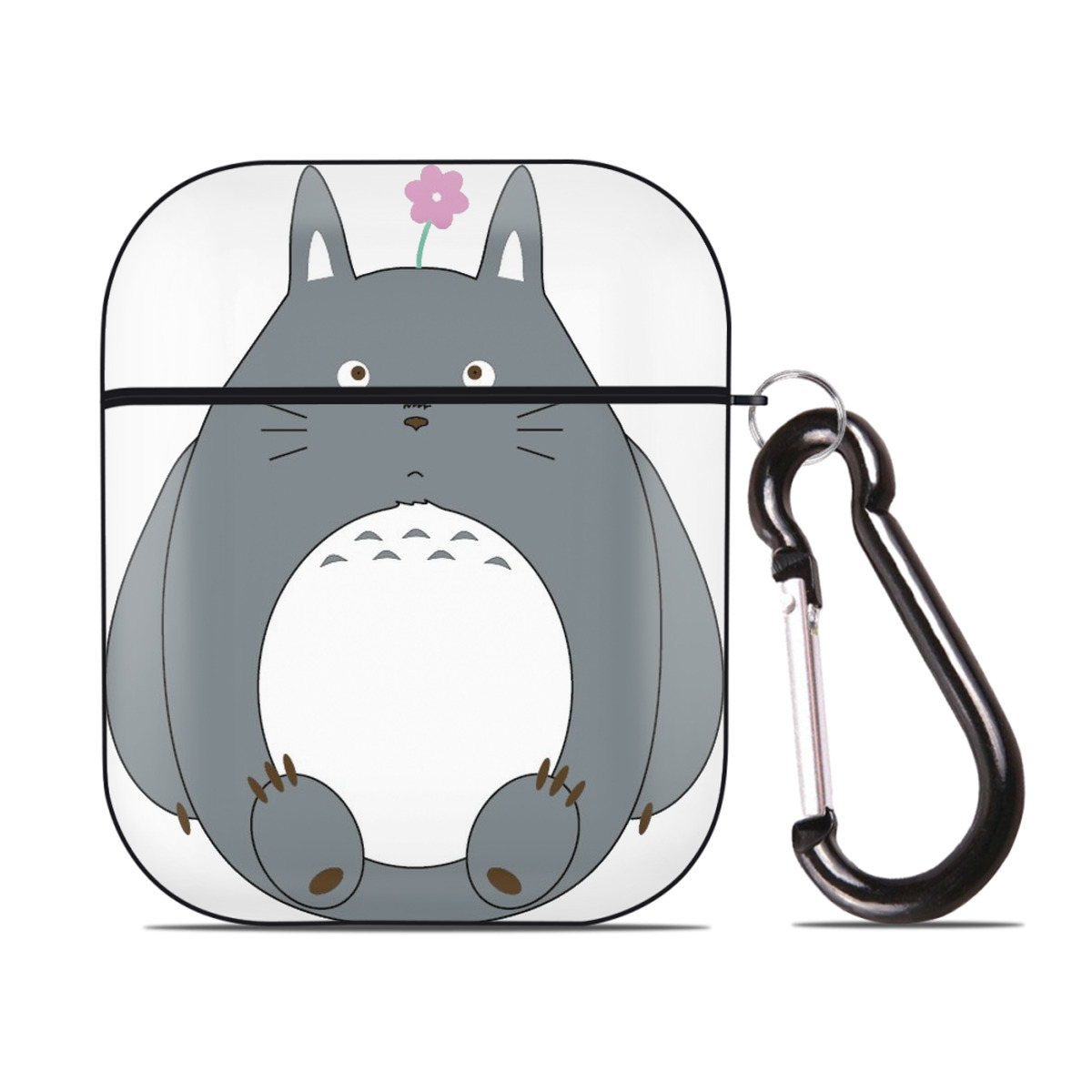 （画像用） となりのトトロ 草壁メイ 草壁サツキ My Neighbor Totoro Satsuki Kusakabe Mei Kusakabe AirPods 第2世代保護ケース ハードシェル ブラック 耐衝撃・防指紋・カラビナ付き