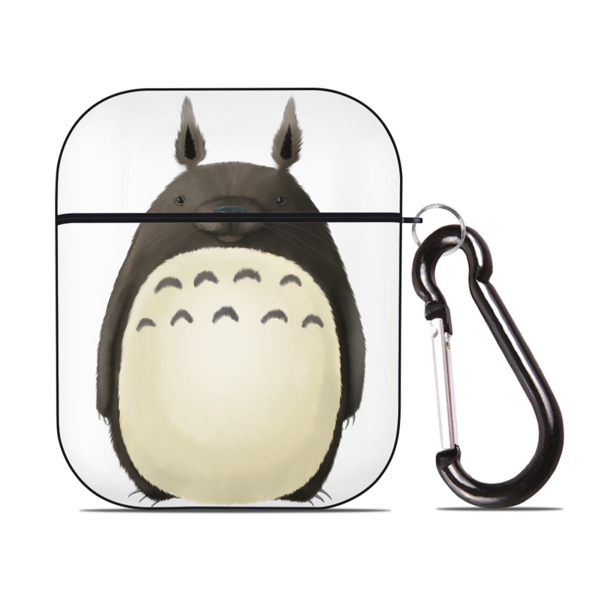 （画像用） となりのトトロ 草壁メイ 草壁サツキ My Neighbor Totoro Satsuki Kusakabe Mei Kusakabe AirPods 第2世代保護ケース ハードシェル ブラック 耐衝撃・防指紋・カラビナ付き