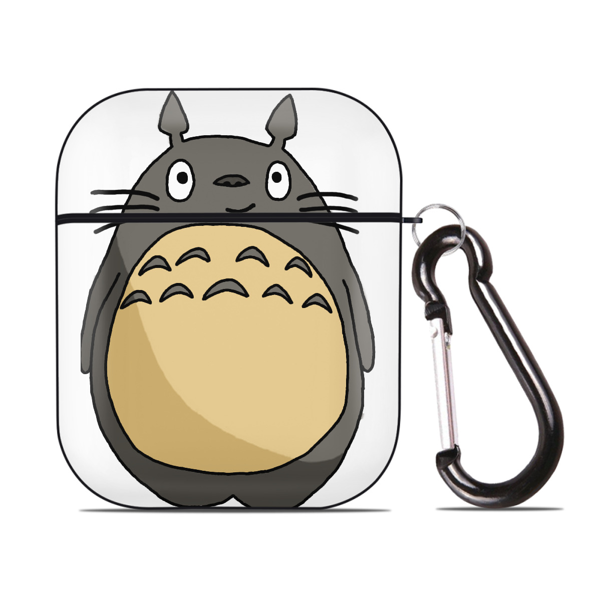 （画像用） となりのトトロ 草壁メイ 草壁サツキ My Neighbor Totoro Satsuki Kusakabe Mei Kusakabe AirPods 第2世代保護ケース ハードシェル ブラック 耐衝撃・防指紋・カラビナ付き