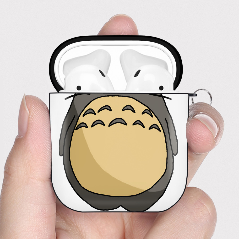 （画像用） となりのトトロ 草壁メイ 草壁サツキ My Neighbor Totoro Satsuki Kusakabe Mei Kusakabe AirPods 第2世代保護ケース ハードシェル ブラック 耐衝撃・防指紋・カラビナ付き