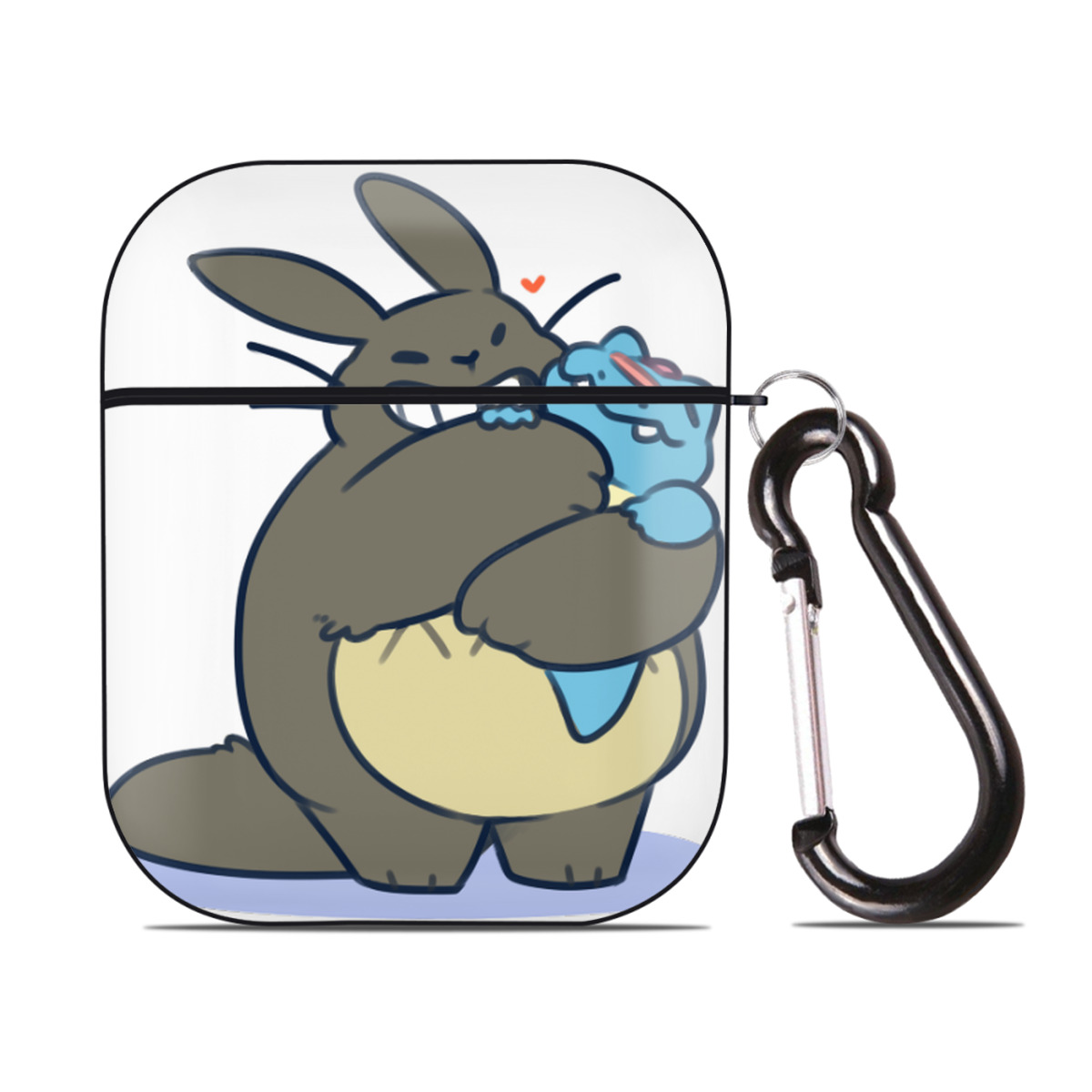 （画像用） となりのトトロ 草壁メイ 草壁サツキ My Neighbor Totoro Satsuki Kusakabe Mei Kusakabe AirPods 第2世代保護ケース ハードシェル ブラック 耐衝撃・防指紋・カラビナ付き
