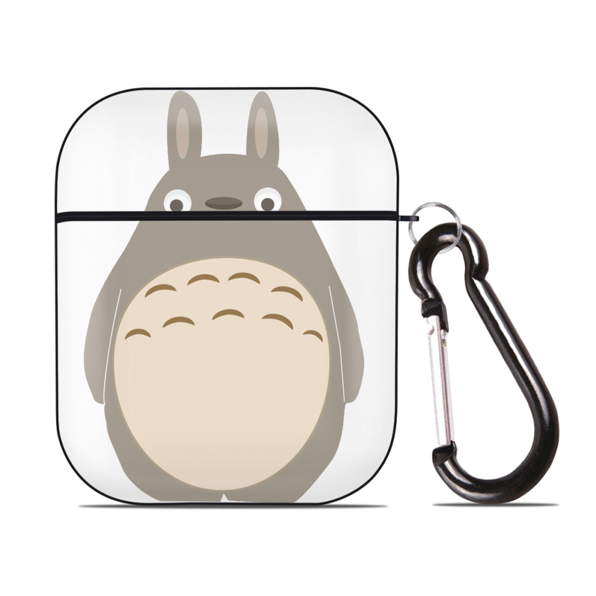 （画像用） となりのトトロ 草壁メイ 草壁サツキ My Neighbor Totoro Satsuki Kusakabe Mei Kusakabe AirPods 第2世代保護ケース ハードシェル ブラック 耐衝撃・防指紋・カラビナ付き