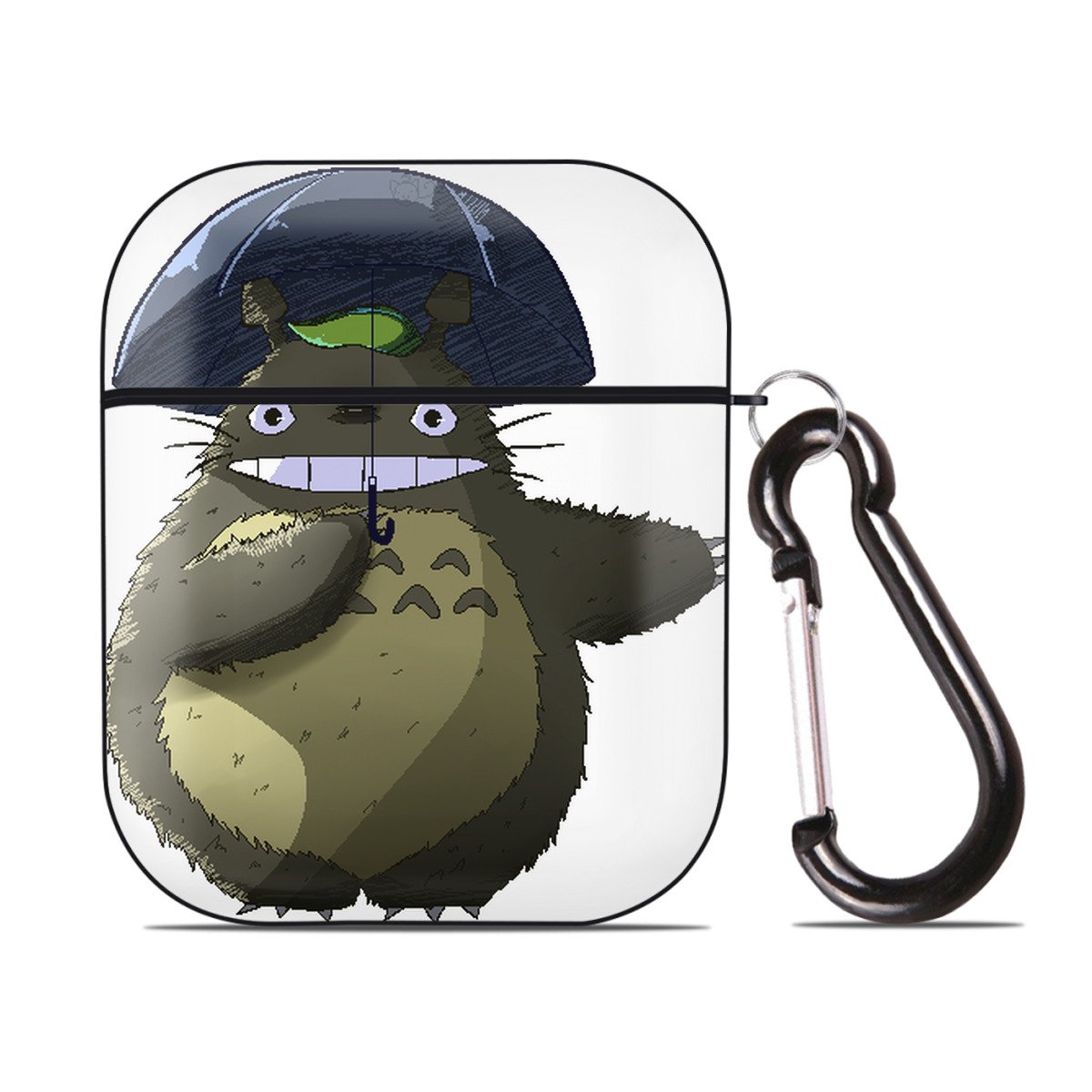 （画像用） となりのトトロ 草壁メイ 草壁サツキ My Neighbor Totoro Satsuki Kusakabe Mei Kusakabe AirPods 第2世代保護ケース ハードシェル ブラック 耐衝撃・防指紋・カラビナ付き