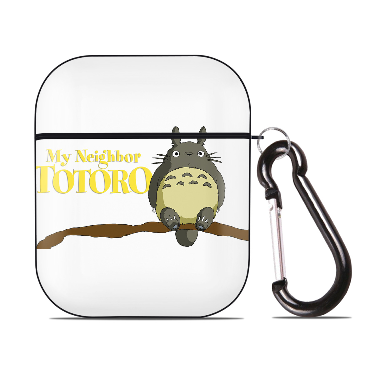 （画像用） となりのトトロ 草壁メイ 草壁サツキ My Neighbor Totoro Satsuki Kusakabe Mei Kusakabe AirPods 第2世代保護ケース ハードシェル ブラック 耐衝撃・防指紋・カラビナ付き