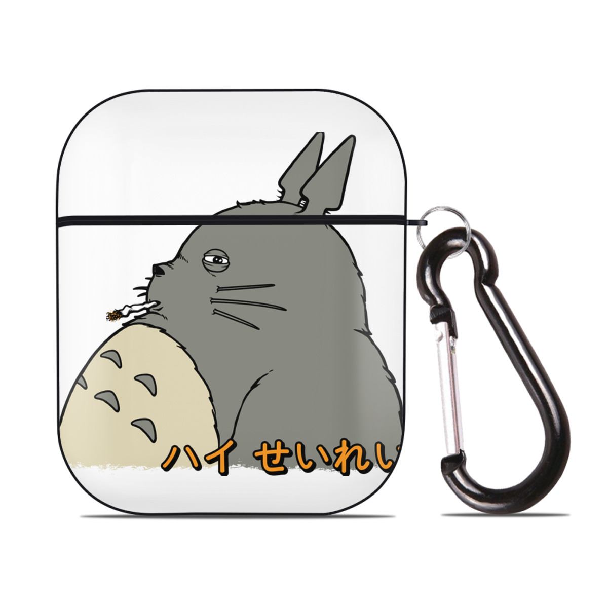 （画像用） となりのトトロ 草壁メイ 草壁サツキ My Neighbor Totoro Satsuki Kusakabe Mei Kusakabe AirPods 第2世代保護ケース ハードシェル ブラック 耐衝撃・防指紋・カラビナ付き
