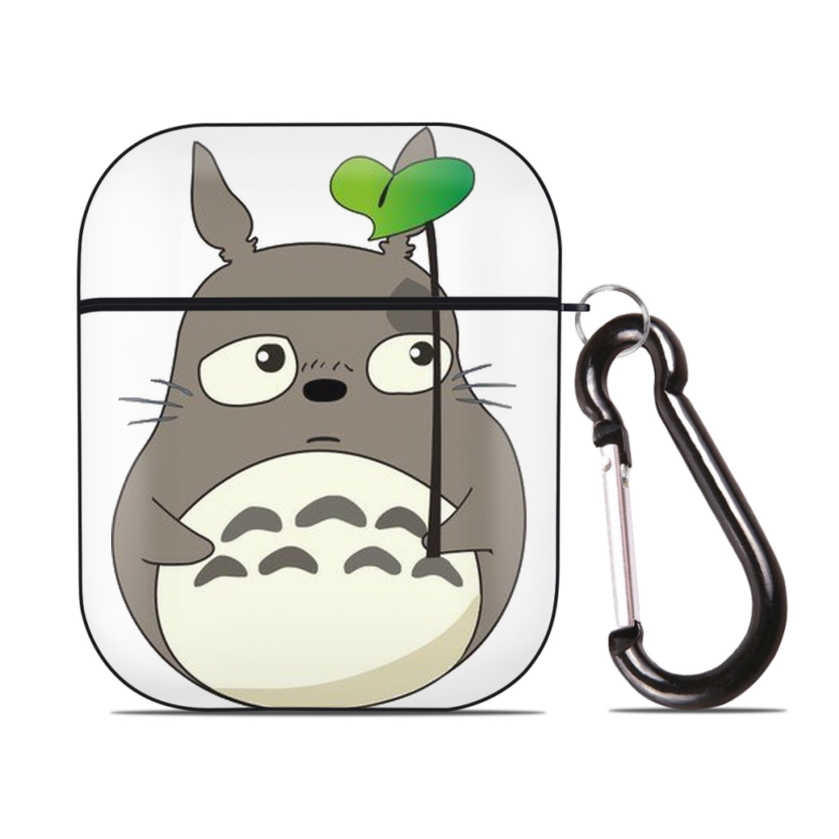 （画像用） となりのトトロ 草壁メイ 草壁サツキ My Neighbor Totoro Satsuki Kusakabe Mei Kusakabe AirPods 第2世代保護ケース ハードシェル ブラック 耐衝撃・防指紋・カラビナ付き