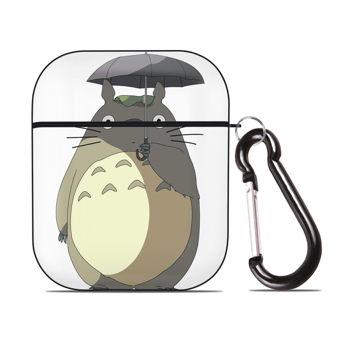 （画像用） となりのトトロ 草壁メイ 草壁サツキ My Neighbor Totoro Satsuki Kusakabe Mei Kusakabe AirPods 第2世代保護ケース ハードシェル ブラック 耐衝撃・防指紋・カラビナ付き