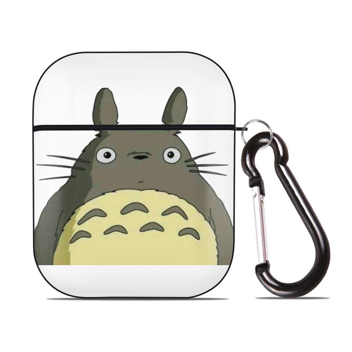 （画像用） となりのトトロ 草壁メイ 草壁サツキ My Neighbor Totoro Satsuki Kusakabe Mei Kusakabe AirPods 第2世代保護ケース ハードシェル ブラック 耐衝撃・防指紋・カラビナ付き