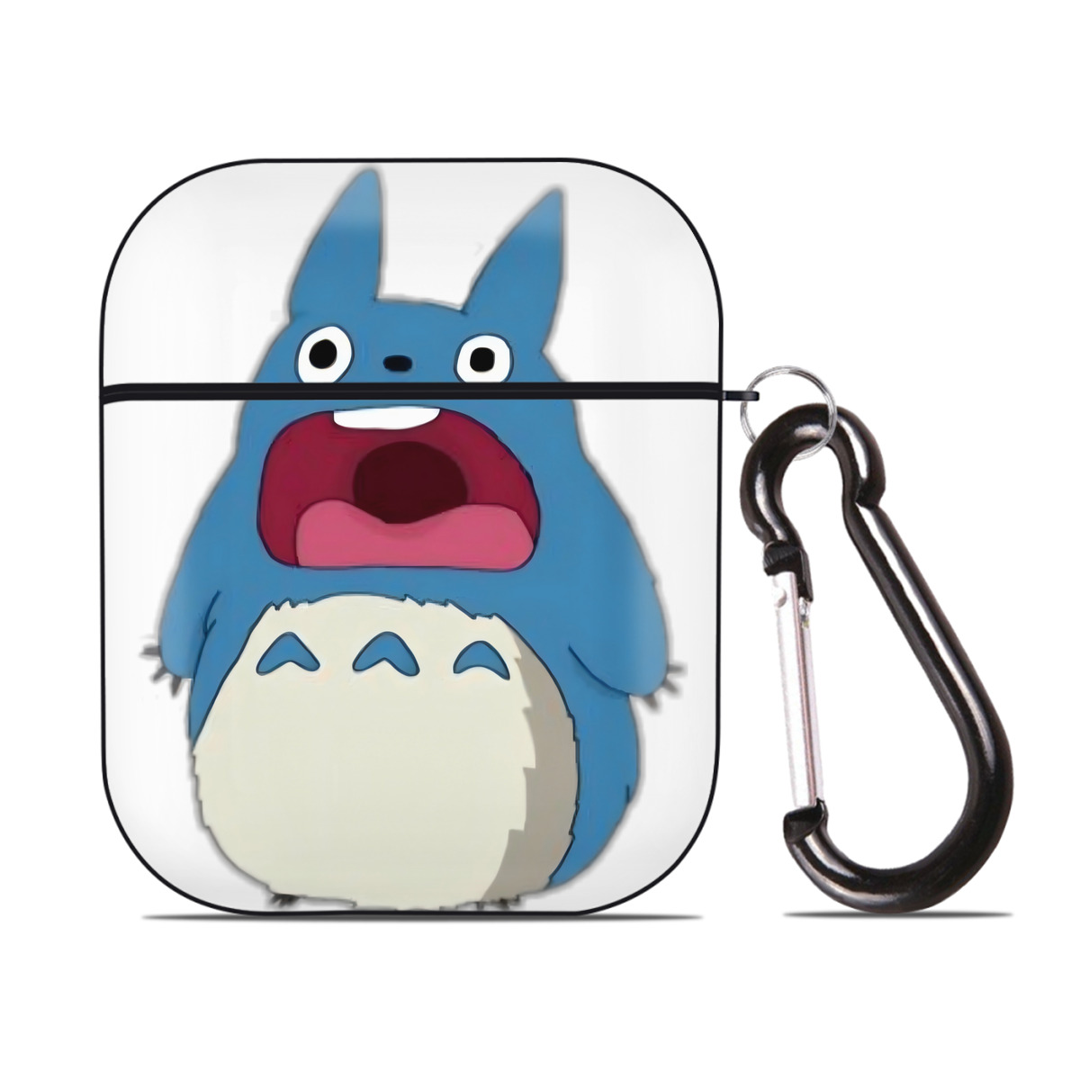 （画像用） となりのトトロ 草壁メイ 草壁サツキ My Neighbor Totoro Satsuki Kusakabe Mei Kusakabe AirPods 第2世代保護ケース ハードシェル ブラック 耐衝撃・防指紋・カラビナ付き