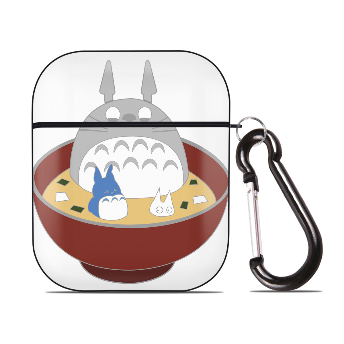（画像用） となりのトトロ 草壁メイ 草壁サツキ My Neighbor Totoro Satsuki Kusakabe Mei Kusakabe AirPods 第2世代保護ケース ハードシェル ブラック 耐衝撃・防指紋・カラビナ付き