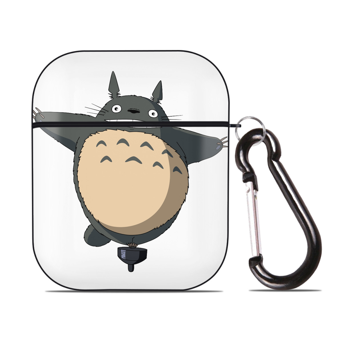 （画像用） となりのトトロ 草壁メイ 草壁サツキ My Neighbor Totoro Satsuki Kusakabe Mei Kusakabe AirPods 第2世代保護ケース ハードシェル ブラック 耐衝撃・防指紋・カラビナ付き