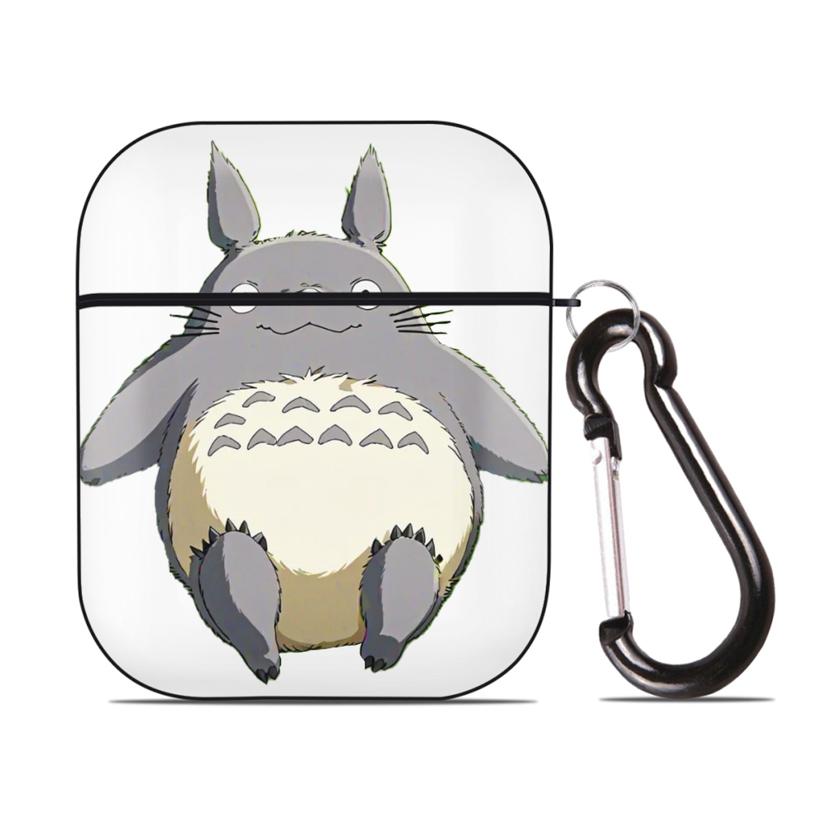 （画像用） となりのトトロ 草壁メイ 草壁サツキ My Neighbor Totoro Satsuki Kusakabe Mei Kusakabe AirPods 第2世代保護ケース ハードシェル ブラック 耐衝撃・防指紋・カラビナ付き