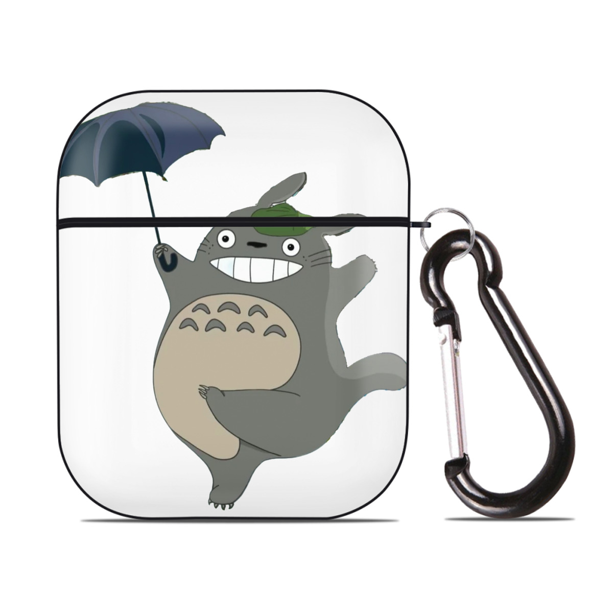 （画像用） となりのトトロ 草壁メイ 草壁サツキ My Neighbor Totoro Satsuki Kusakabe Mei Kusakabe AirPods 第2世代保護ケース ハードシェル ブラック 耐衝撃・防指紋・カラビナ付き