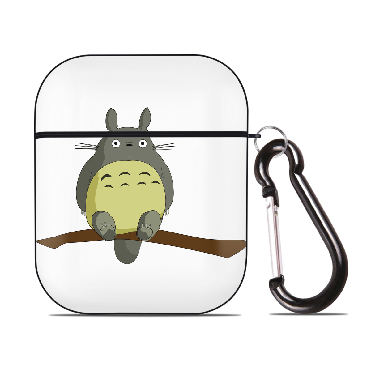 （画像用） となりのトトロ 草壁メイ 草壁サツキ My Neighbor Totoro Satsuki Kusakabe Mei Kusakabe AirPods 第2世代保護ケース ハードシェル ブラック 耐衝撃・防指紋・カラビナ付き