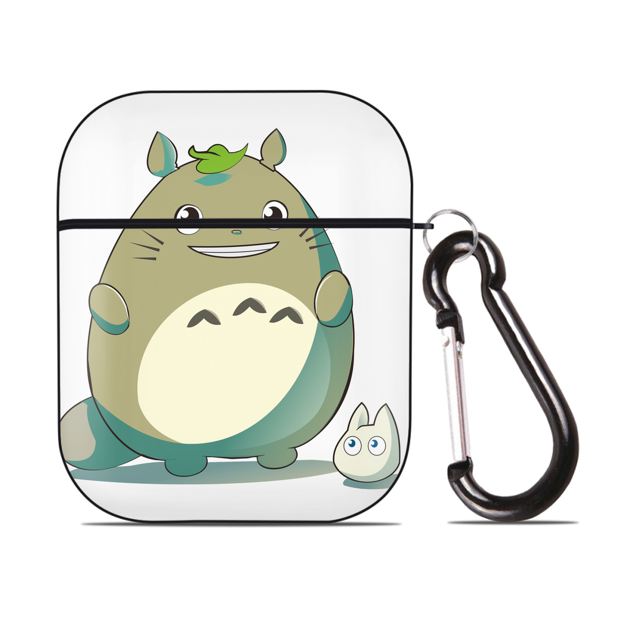 （画像用） となりのトトロ 草壁メイ 草壁サツキ My Neighbor Totoro Satsuki Kusakabe Mei Kusakabe AirPods 第2世代保護ケース ハードシェル ブラック 耐衝撃・防指紋・カラビナ付き