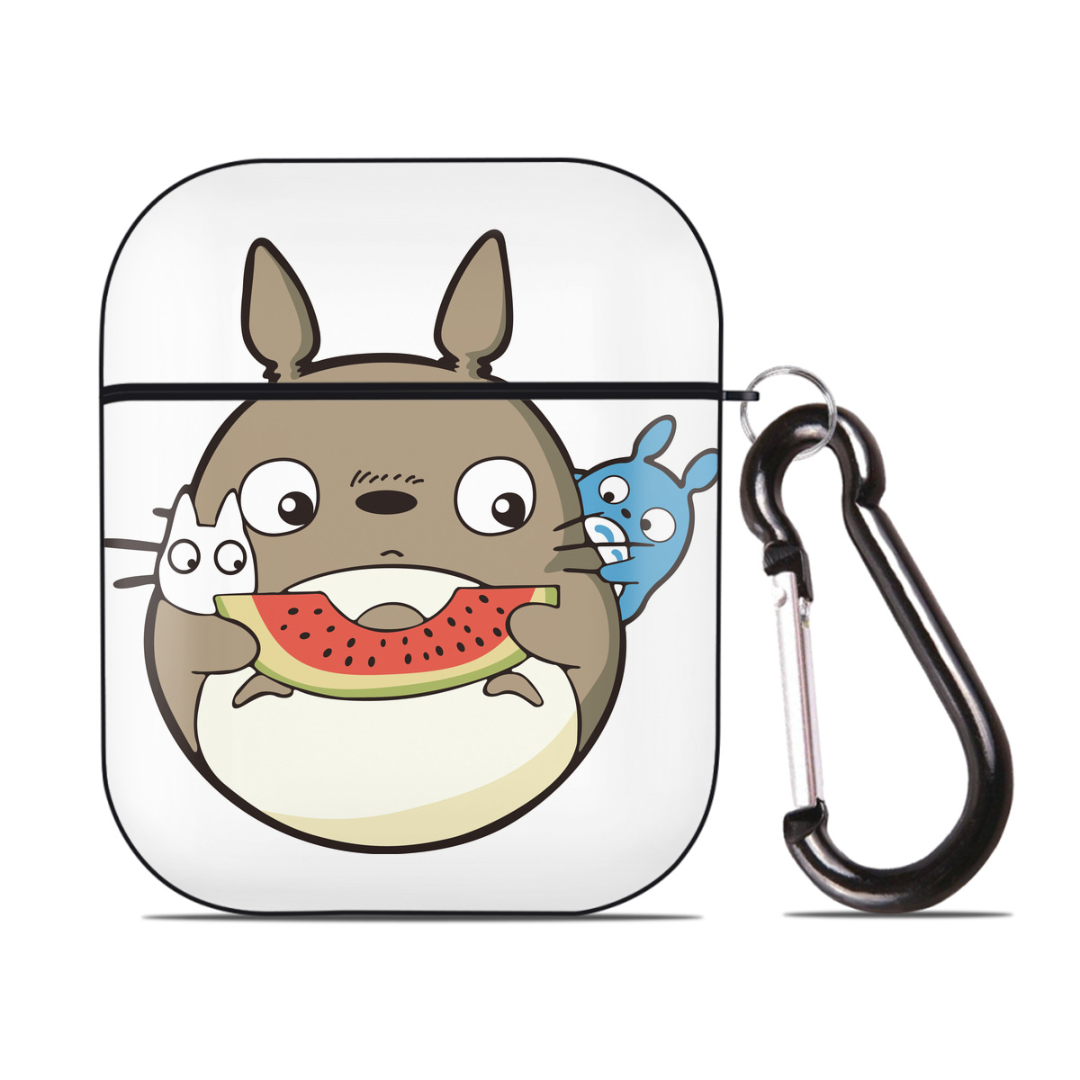 （画像用） となりのトトロ 草壁メイ 草壁サツキ My Neighbor Totoro Satsuki Kusakabe Mei Kusakabe AirPods 第2世代保護ケース ハードシェル ブラック 耐衝撃・防指紋・カラビナ付き