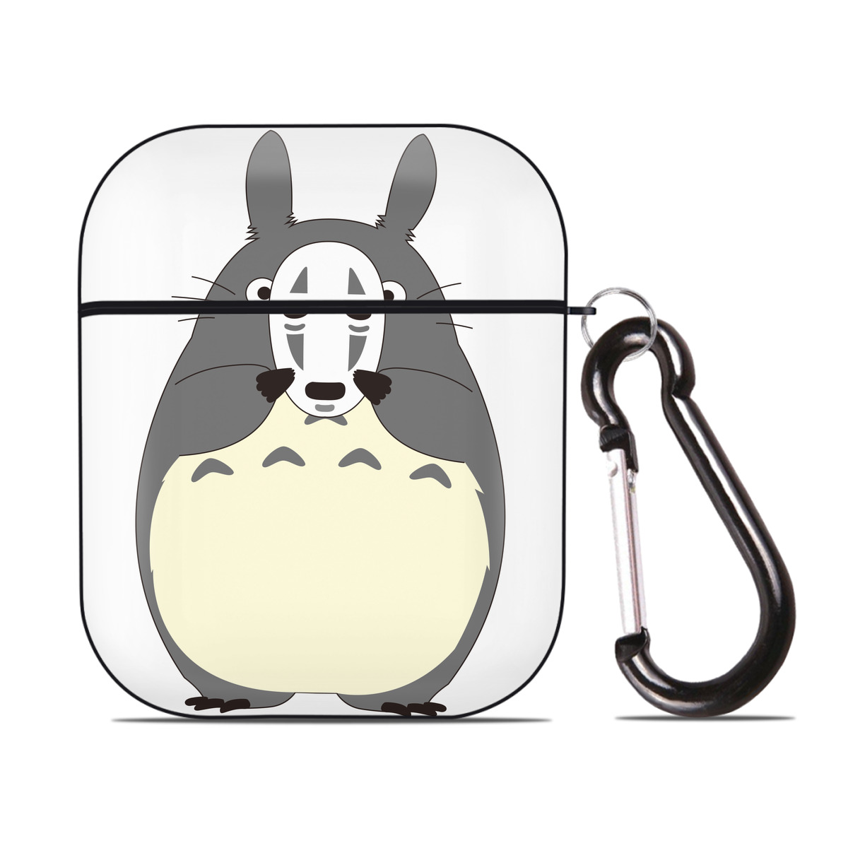 （画像用） となりのトトロ 草壁メイ 草壁サツキ My Neighbor Totoro Satsuki Kusakabe Mei Kusakabe AirPods 第2世代保護ケース ハードシェル ブラック 耐衝撃・防指紋・カラビナ付き