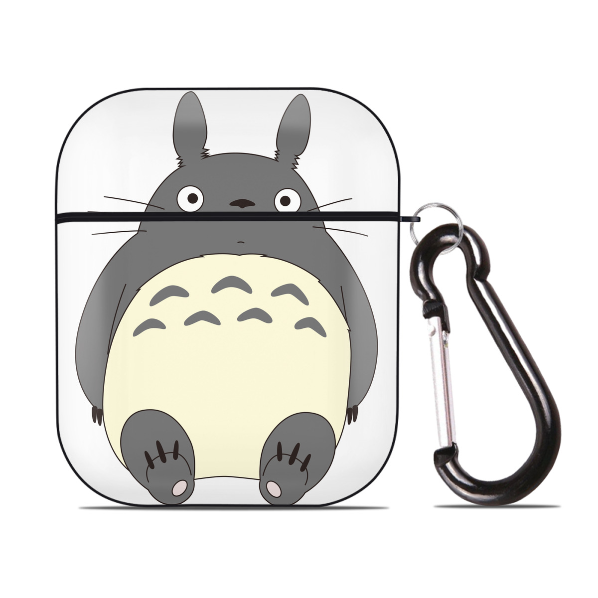 （画像用） となりのトトロ 草壁メイ 草壁サツキ My Neighbor Totoro Satsuki Kusakabe Mei Kusakabe AirPods 第2世代保護ケース ハードシェル ブラック 耐衝撃・防指紋・カラビナ付き