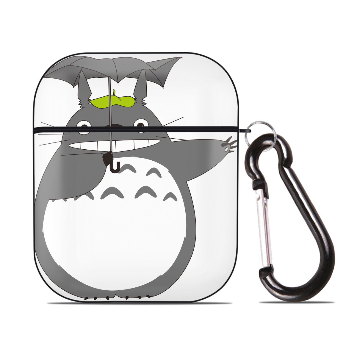 （画像用） となりのトトロ 草壁メイ 草壁サツキ My Neighbor Totoro Satsuki Kusakabe Mei Kusakabe AirPods 第2世代保護ケース ハードシェル ブラック 耐衝撃・防指紋・カラビナ付き