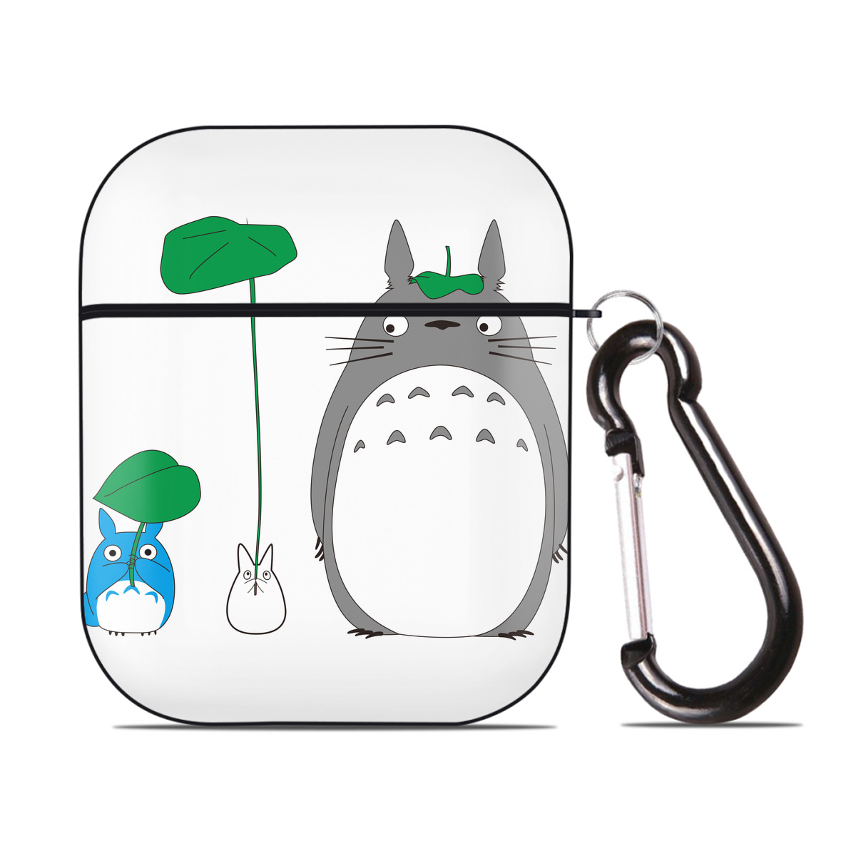 （画像用） となりのトトロ 草壁メイ 草壁サツキ My Neighbor Totoro Satsuki Kusakabe Mei Kusakabe AirPods 第2世代保護ケース ハードシェル ブラック 耐衝撃・防指紋・カラビナ付き
