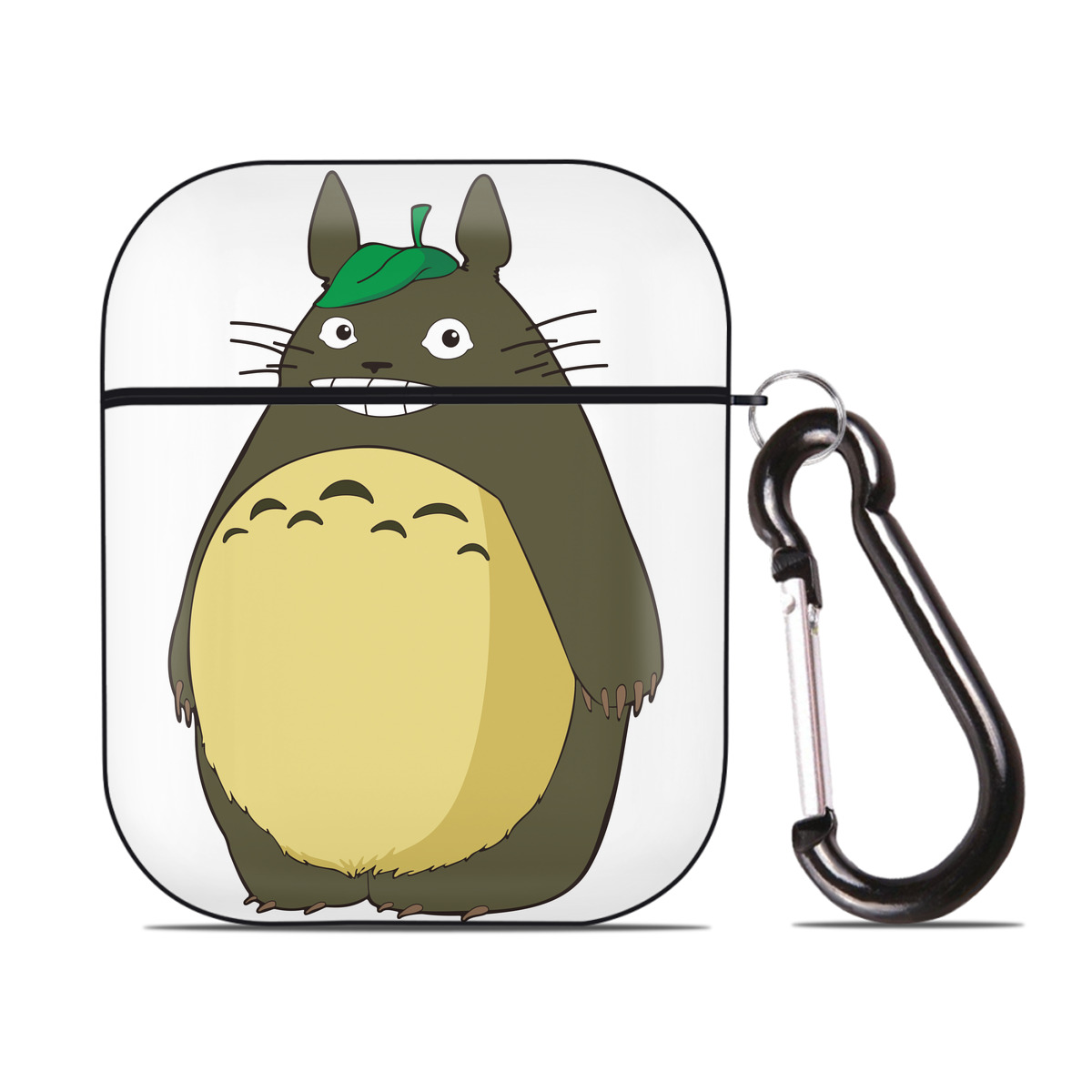 （画像用） となりのトトロ 草壁メイ 草壁サツキ My Neighbor Totoro Satsuki Kusakabe Mei Kusakabe AirPods 第2世代保護ケース ハードシェル ブラック 耐衝撃・防指紋・カラビナ付き
