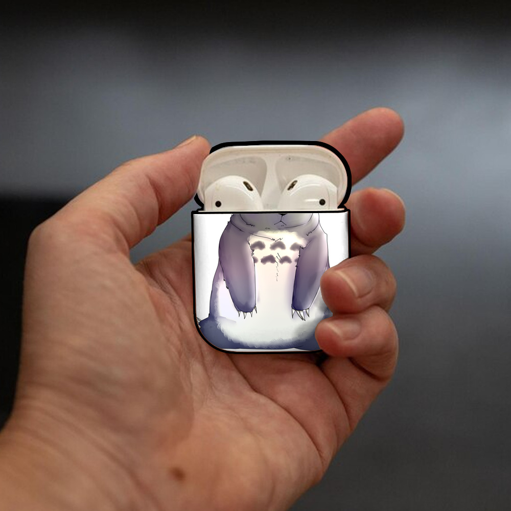 となりのトトロ 草壁メイ 草壁サツキ My Neighbor Totoro Satsuki Kusakabe Mei Kusakabe AirPods 第2世代保護ケース ハードシェル ブラック 耐衝撃・防指紋・カラビナ付き