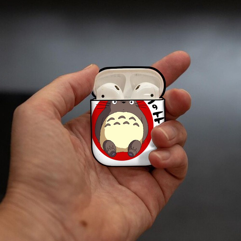となりのトトロ 草壁メイ 草壁サツキ My Neighbor Totoro Satsuki Kusakabe Mei Kusakabe AirPods 第2世代保護ケース ハードシェル ブラック 耐衝撃・防指紋・カラビナ付き