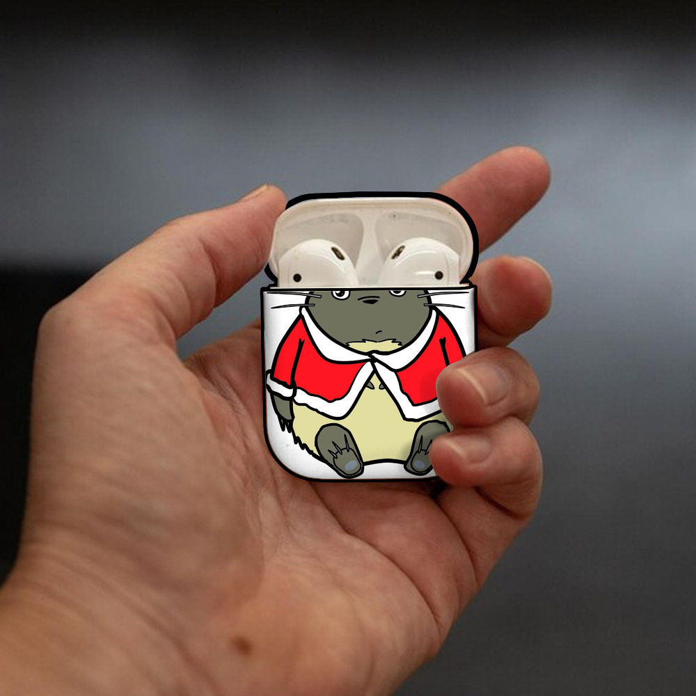 となりのトトロ 草壁メイ 草壁サツキ My Neighbor Totoro Satsuki Kusakabe Mei Kusakabe AirPods 第2世代保護ケース ハードシェル ブラック 耐衝撃・防指紋・カラビナ付き