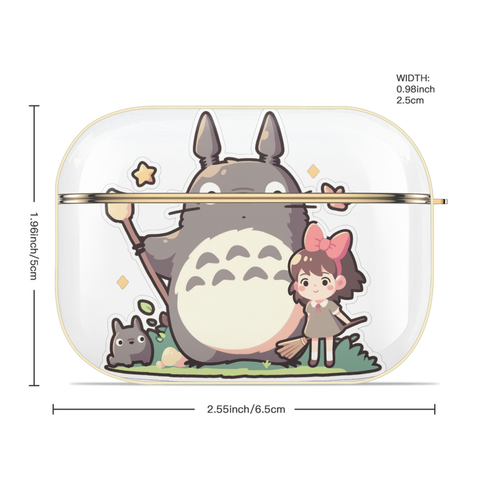 となりのトトロ 草壁メイ 草壁サツキ My Neighbor Totoro Satsuki Kusakabe Mei Kusakabe 【AirPods Pro用】ハードシェル保護ケース｜耐衝撃・防指紋・カラビナ付き商品仕様
