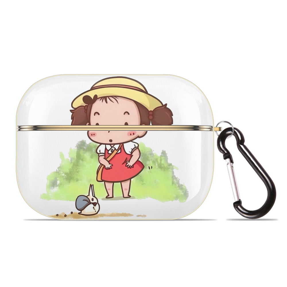 （画像用） となりのトトロ 草壁メイ 草壁サツキ My Neighbor Totoro Satsuki Kusakabe Mei Kusakabe 【AirPods Pro用】ハードシェル保護ケース｜耐衝撃・防指紋・カラビナ付き商品仕様